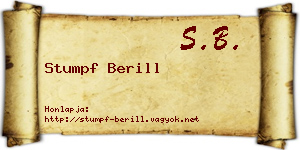 Stumpf Berill névjegykártya